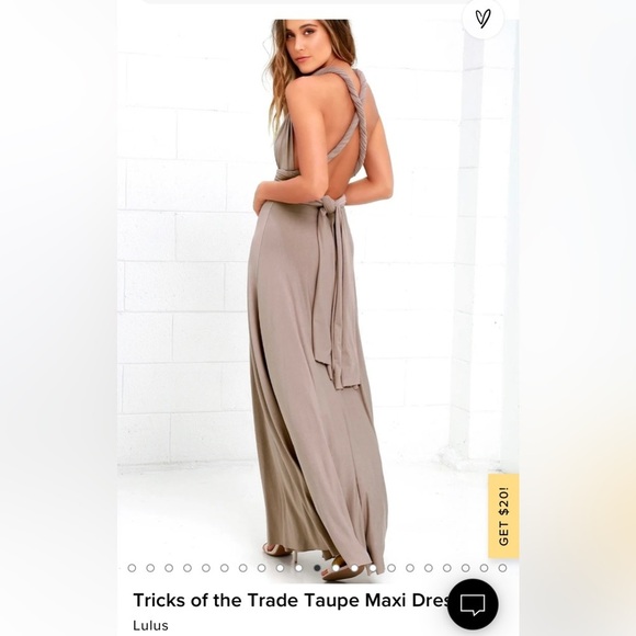 Lulus Tricks of the Trade Taupe Champagne Maxi Multi-Wear Wrap Dress - Picture 3 of 12